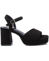 Xti - Heeled Suede Sandals With Platform - Lyst