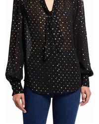 PAIGE - Cleobelle Long Sleeve Tie Neck Blouse - Lyst