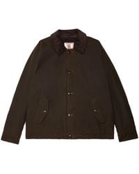 Baracuta - Waxed Cotton Deck Jacket With Corduroy Collar - Lyst