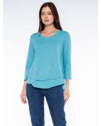 Wilt - Shrunken Crew 3/4 Sleeve Mock Layer Tee - Lyst