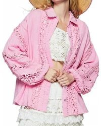 Pol - Crochet Lace Button Up Top - Lyst