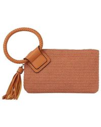 Fashnzfab - Canvas Cuff Handle Tassel Wristlet Clutch - Lyst