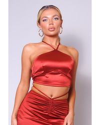 TRUEDAMES - Sexy Halter Front Crop Top - Lyst