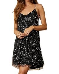 Endless Blu. - Cross Back Pearl Mini Dress - Lyst