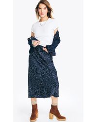Nautica - Printed Satin Slip Skirt - Lyst