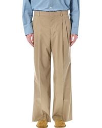 Ami Paris - Low-Rise Wide Cotton Trousers - Lyst