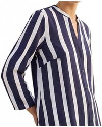 Vilagallo - Striped V Neck Shirt - Lyst