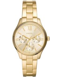 Fossil - Rye Multifunction Gold-tone Stainless Steel Watch - Lyst