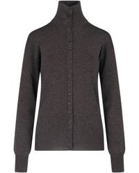 Lemaire - Wool Button-Front Turtleneck Cardigan - Lyst
