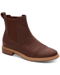 TOMS - Charlie Chelsea Bootie Chestnut Leather Pull-On Round Toe Htat487 - Lyst