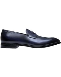 Bally - Limao 6234482 Marine Brushed Leather Penny Loafers - Lyst