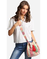 Fashnzfab - Boho Tassel Bucket Shoulder Bag Crossbody Bag - Lyst