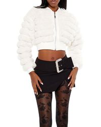 Forever 21 - Faux Fur Cropped Bomber Jacket - Lyst