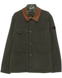 Peuterey - Coat With Corduroy Collar And Patch Pockets - Lyst