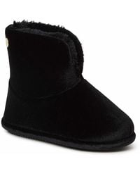 Dearfoams - Sara Shiny Velour Bootie House Slipper Boot - Lyst