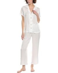 Flora Nikrooz - 2Pc Solid Sueded Charm Notch Top & Capri Set - Lyst