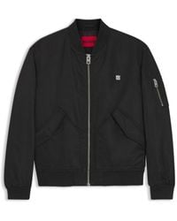 HUGO - Stacked-Logo Bomber Jacket With Water-Repellent Finish - Lyst