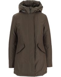 Woolrich - Pinecone Hooded Logo Detail Cotton-Blend Jacket - Lyst