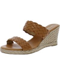 Andre Assous - Aria Leather Slip-on Wedge Sandals - Lyst