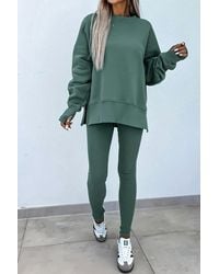 Lovesoft - Oversized Lounge Set With Ribbed Leggings - Lyst