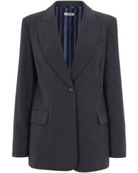 Liu Jo - Tailored Single-Breasted Blazer With Lance Lapel And Striped Lining - Lyst
