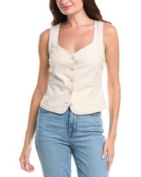 Michael Stars - Honey Linen-Blend Button Vest - Lyst