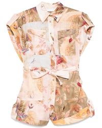 Zimmermann - Ascension Cuffed Playsuit - Lyst