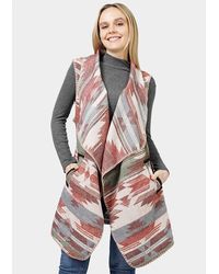 TRUEDAMES - Aztec Patterned Front Pocket Collar Vest - Lyst