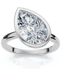 Pompeii3 - Certified 2Ct Pear Solitaire Diamond Engagement Ring 14K Or Pt Lab Grown - Lyst