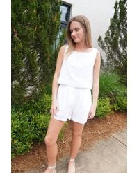 Olivaceous - Linen Cropped Tank Top - Lyst