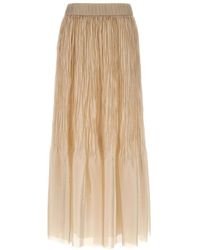 Peserico - Long Tie-Dye Pleated Skirt - Lyst