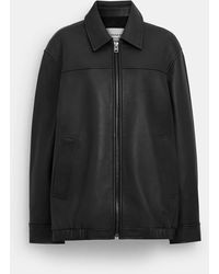 COACH - Oversized Leather Jacket - Lyst