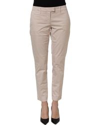 Dondup - Beige Low Waist Tapered Cropped Trousers Pants - Lyst