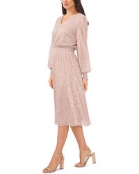 Msk - Metallic Midi Cocktail And Party Dress - Lyst