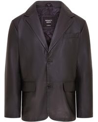 Infinity Leather - 2 Button Leather Blazer Jacket - Lyst
