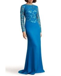 Tadashi Shoji - Sequin Lace Crepe Gown - Lyst