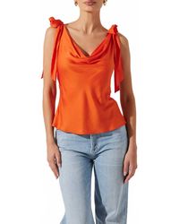 Astr - Allexina Satin Cowl Neck Top - Lyst