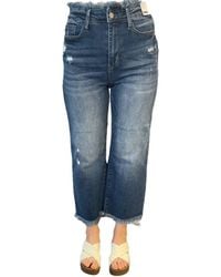 Judy Blue - High Waist Fray Crop Straight Jeans - Lyst