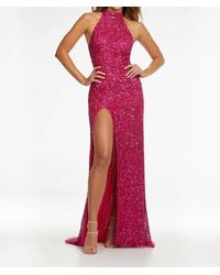 Ashley Lauren - Halter Top Sequin Gown - Lyst