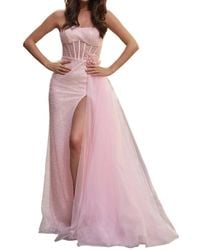 Sherri Hill - Strapless Pearl Sequin Gown - Lyst