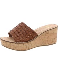 White Mountain - Charges Faux Leather Wedge Slide Sandals - Lyst