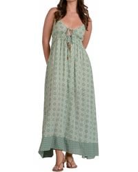 Elan - Spaghetti Strap Tie Front Maxi Dress - Lyst
