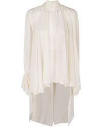 Semicouture - Butter Renie Georgette Neck Tie Blouse - Lyst