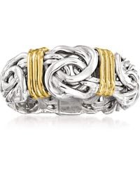 Ross-Simons - Sterling And 14Kt Byzantine Station Ring - Lyst
