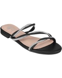 Gc Shoes - Ceela Faux Leather Embellished Slide Sandals - Lyst