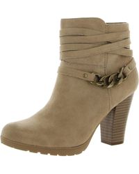 White Mountain - Sammuel Faux Suede Stacked Heel Ankle Boots - Lyst