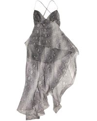 Amiri - Silk Snake Print Long Dress - Gray - Lyst