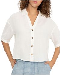 Sanctuary - Button Front Collared Blouse - Lyst