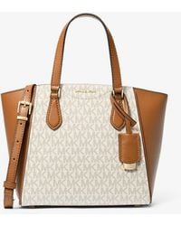 Michael Kors - Taryn Small Signature Logo And Leather Convertible Crossbody Bag - Lyst