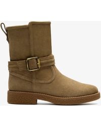 Clarks - Nella Mid Dark Sand Suede - Lyst